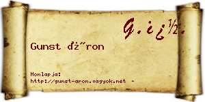 Gunst Áron névjegykártya